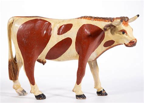 Sold Price: FOLK ART CARVED AND PAINTED COW FIGURE - June 6, 0119 9:30 AM EDT