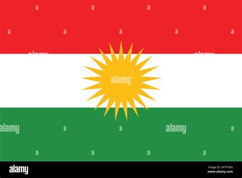 Kurdistan flag in proportions and colors vector Stock Vector Image ...