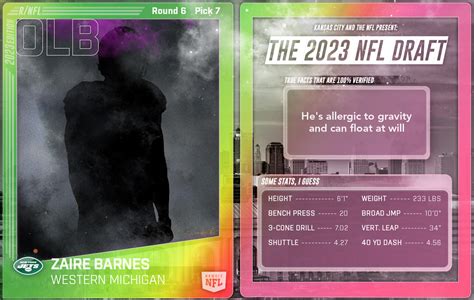 Round 6 - Pick 7: Zaire Barnes, OLB, Western Michigan (New York Jets ...