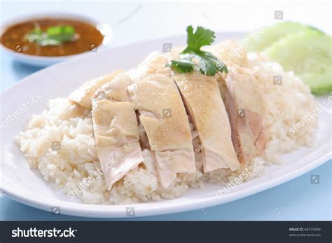 Steam Chicken With Rice (Hainan Chicken) Stock Photo 68374309 ...