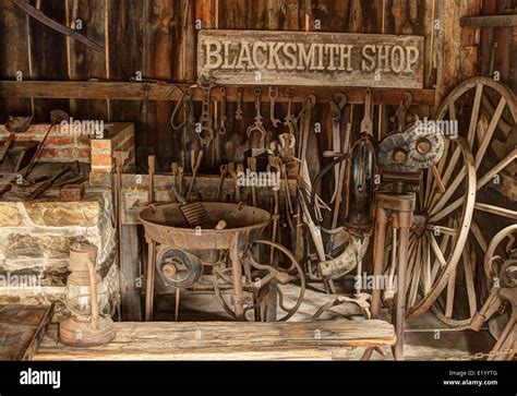 Blacksmith Shop Interior Stock Photo - Alamy