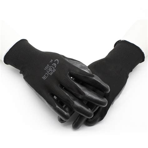 CE EN388 Oil Chemical Resistant Nitrile Coated Gloves Work - Buy black ...