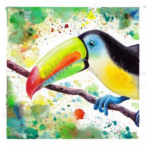 3 Piece Toucan Painting Set of 3 Watercolor Artwork Bird | Etsy