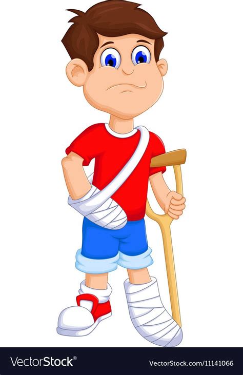 Boy cartoon broken arm and leg Royalty Free Vector Image Cartoon Boy, Cartoon Clip Art, Cartoon ...