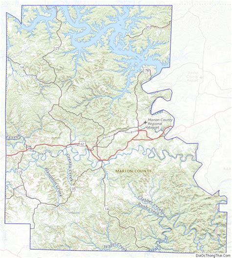 Map of Marion County, Arkansas - Địa Ốc Thông Thái