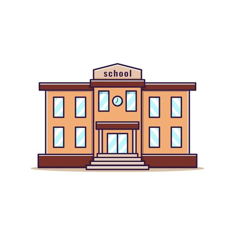 Download School building cartoon style vector illustration for free ...