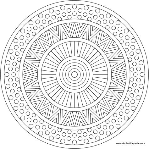 Don't Eat the Paste: Mixed Patterns Mandala to color