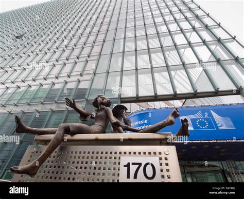 Statues outside the European commission building in Brussels, Belgium ...