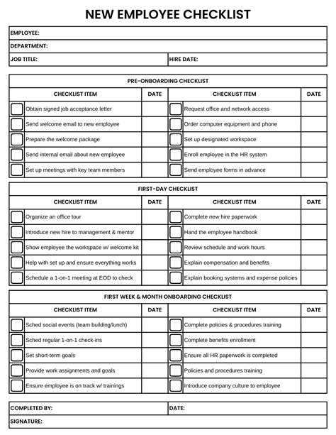 New Hire Checklist Template