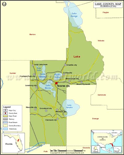 Lake County Map, Florida - Florida Orange Groves Map - Printable Maps