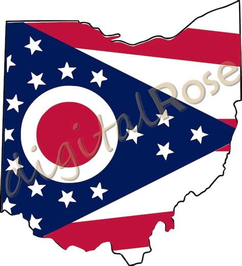 Ohio State Flag Outline Svg Dxf Eps Png Jpg | Etsy UK