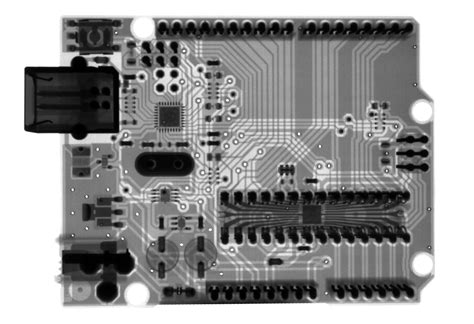 Xray of an Arduino Uno - Electronics-Lab.com