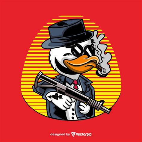 mafia duck t-shirt design free vector