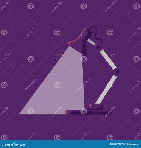 Modern Electric Table Lamp on Folding Stand, Flat Vector Illustration ...