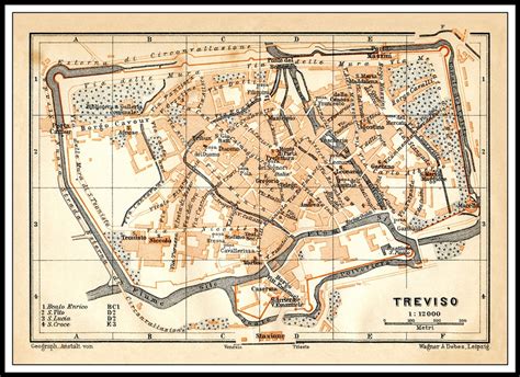 Map-TREVISO-Italy 1906 - Tavelbutiken