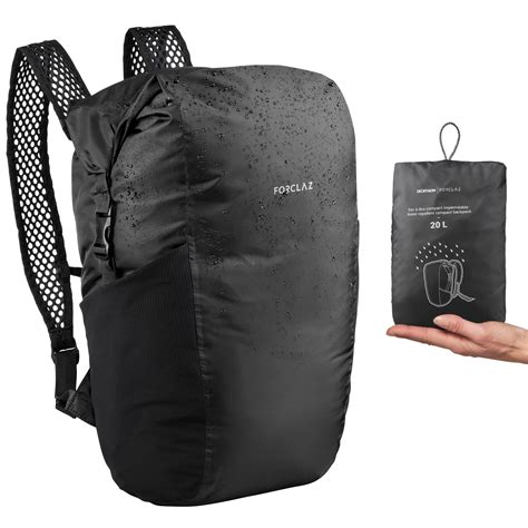 Buy Foldable Waterproof Backpack 20L Travel Black Online | Decathlon