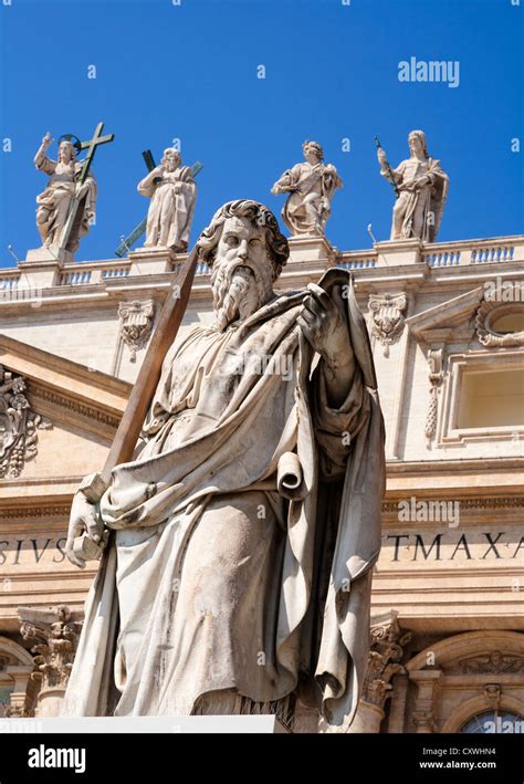 Statue of Saint Paul outside, Saint Peter's Basilica, Vatican City ...