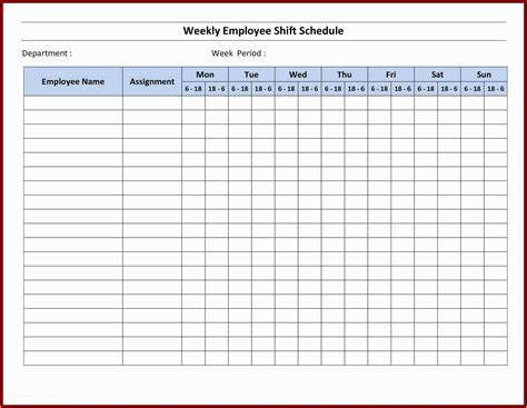 Free Online Work Schedule Template Of Employee Work Schedule Template Sample ...