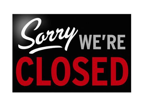 Closed Sign Business Hours Notice Temporarily Unavailable Free PNG ...