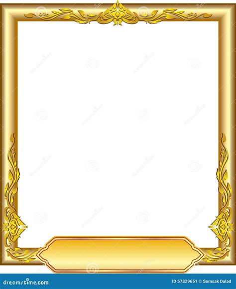 Gold Frame Floral Stock Vector - Image: 57829651