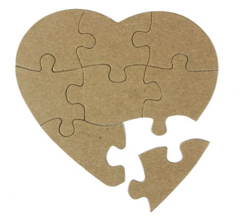 Heart Shaped Jigsaw Puzzle 8 Piece Heart Puzzle Bare - Etsy