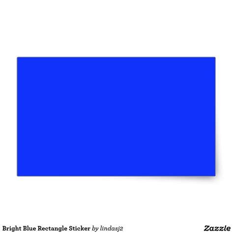 Bright Blue Rectangle Sticker | Zazzle.com | Stickers, Bright blue, Rectangles