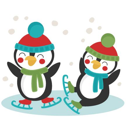 ice skating penguin cartoon - Clip Art Library