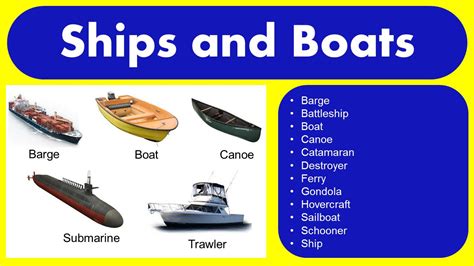 Types of Ships and Boats | Boat, Barge boat, Boat names