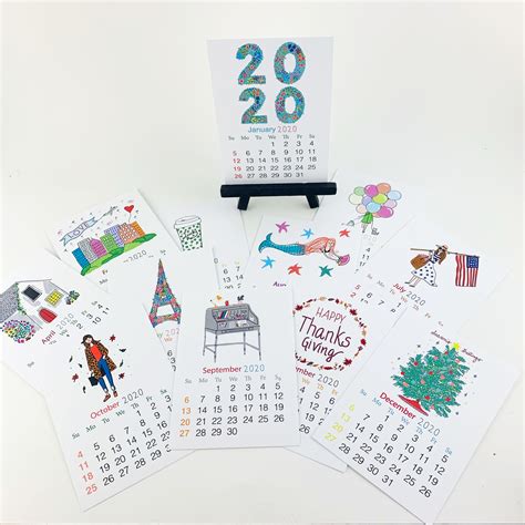 2020 Desk Calendar | Small desk calendar, Desk calendars, Mini desk calendar