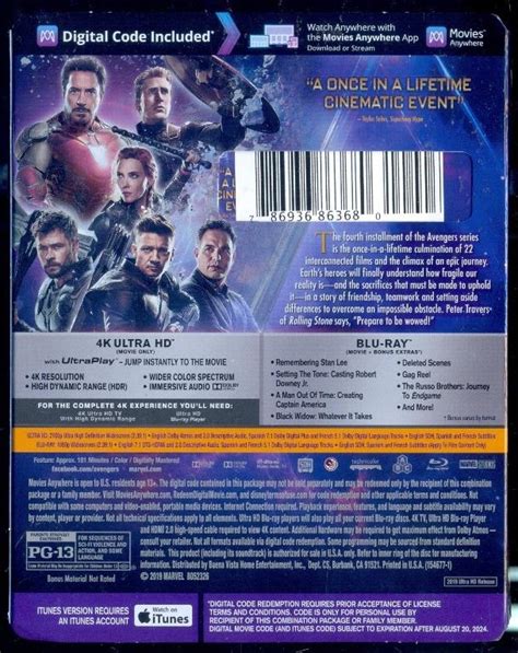 Avengers Endgame 4K [ Blu-Ray ], Hobbies & Toys, Music & Media, CDs & DVDs on Carousell