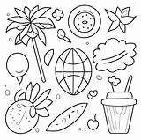 Premium Vector  Set Of Cute Summer Stickers Or label Collection sketch template