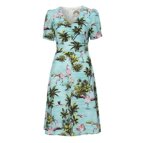 Turquoise Flamingo Print Dress for £19.99 #fabfind | Print dress, Dresses, Clothes for women