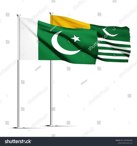 Pakistan Kashmir Flags On White Background Stock Vector (Royalty Free) 2247664299 | Shutterstock