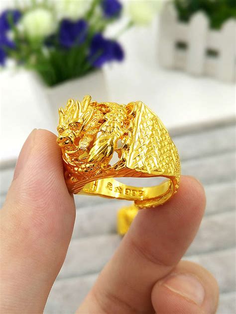 Men 24K Gold Plated Dragon Ring - ToMade