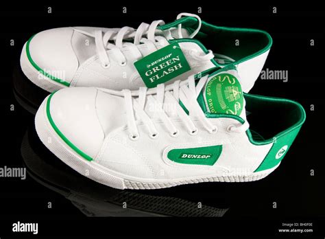 A pair of Dunlop Green Flash tennis shoes Stock Photo - Alamy