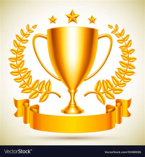 Golden trophy cup Royalty Free Vector Image - VectorStock