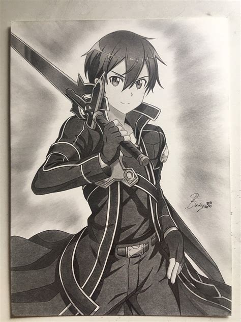 Pencil Sword Art Online Drawing - canvas-brah