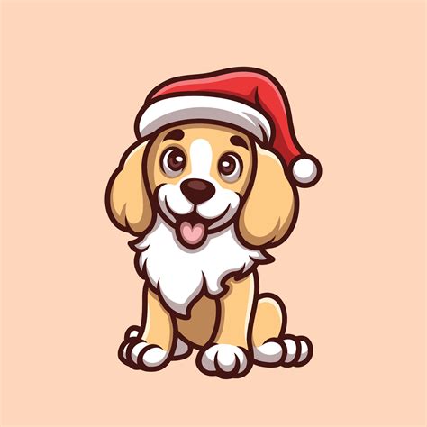 Christmas Dog Cartoon Illustration 35275768 Vector Art at Vecteezy