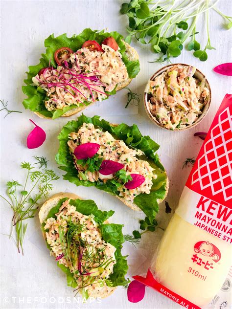 Coleslaw Open Sandwich with Kewpie Mayo - TheFoodSnaps