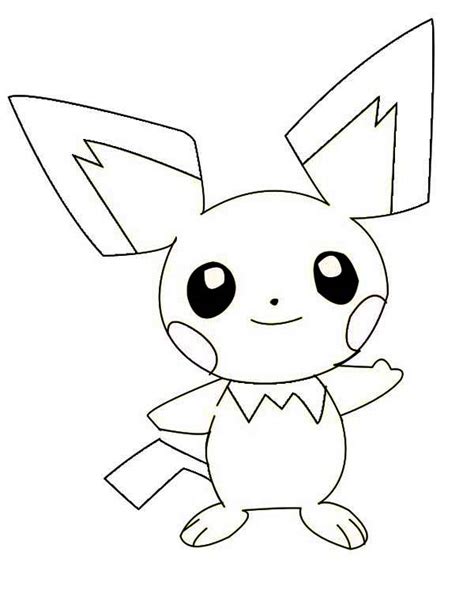 Smiling Pichu Coloring Page : Color Luna