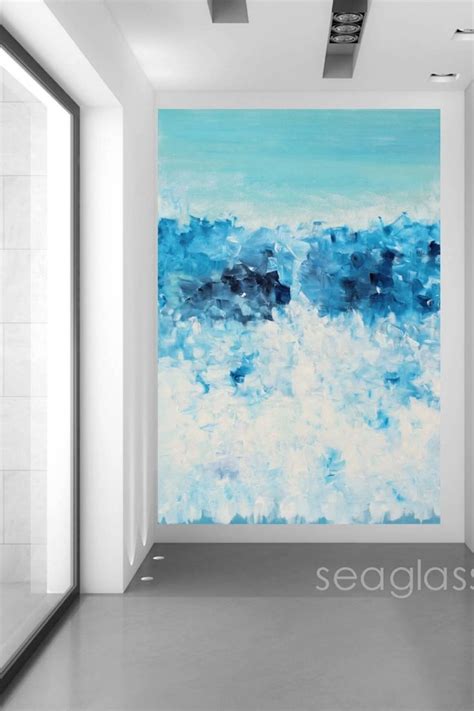 COASTAL BEACH HOUSE WALL ART [Video] | Original abstract art painting ...