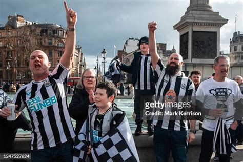 Fans of Premier League football club Newcastle United gather in... News ...