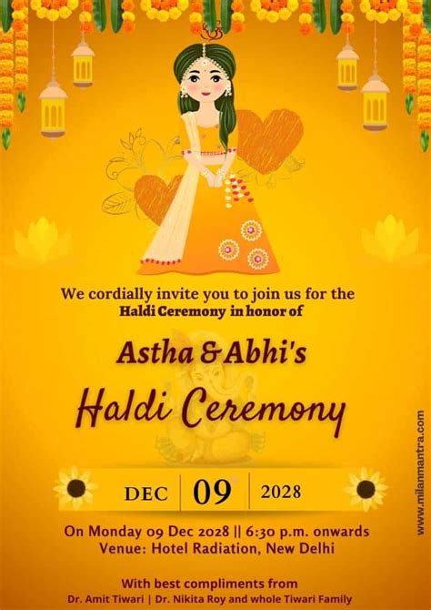 Haldi Ceremony Invitation Card Background