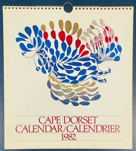 1982 Cape Dorset Calendar 12 Inuit Art Prints West Baffin Pitseolak ...