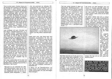 UFO-Prophet: Beware of the Traps - Billy Meier & the Pleiadians (Feb 2001): 'ET - Magazin für ...