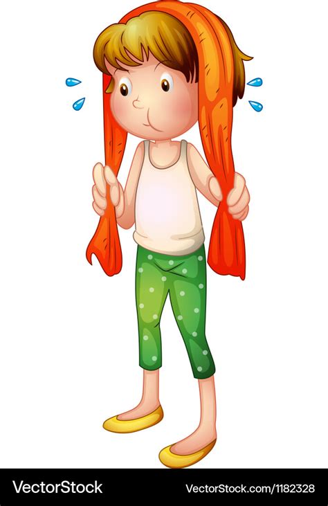 Cartoon sweaty girl Royalty Free Vector Image - VectorStock