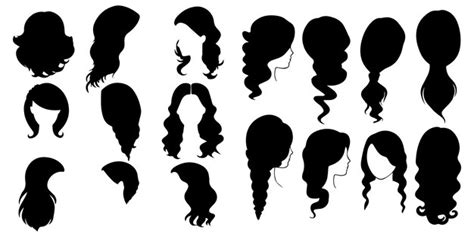 Premium Vector | A set of silhouette Women And Girl Hair Style vector collection