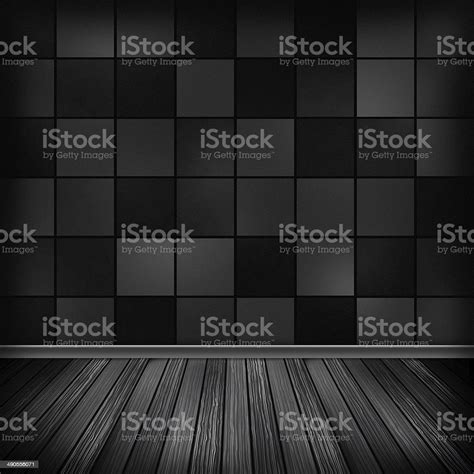 Empty Room Interior With Wallpaper Stock Illustration - Download Image ...