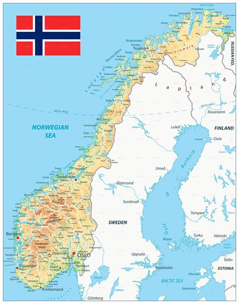 Norway Physical Map (With images) | Norway