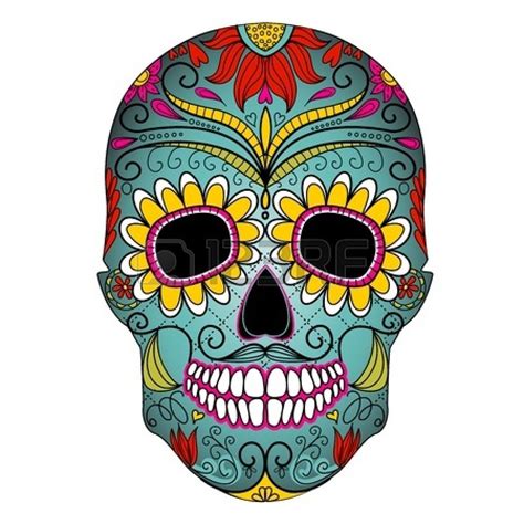 Jour du crâne mort coloré avec ornement floral | Cráneos y calaveras, Libro de colores, Arte de ...